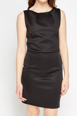 Bodycon Basic Dress M / Seide / Schwarz